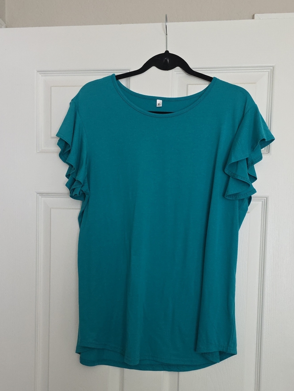 Teal Ruffle Sleeve Tee